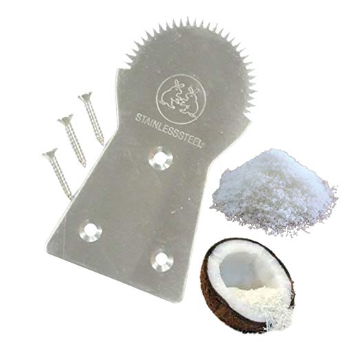 Dolphin, Coconut Grater Serrated Blade Scraper for Wooden Horse Stainless Steel Kitchen Hand Tool 1 Piece with 3 Screws