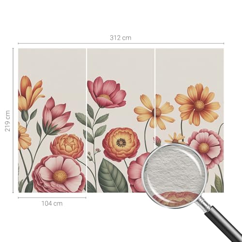 Papier peint intissé lavable composition florale pour salon moderne - 5