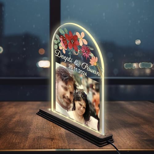 Image of Brown Cloud Personalized Name Photo LED Night Lamp Customized Gift for Men Women Husband Wife Girlfriend Boyfriend Birthday Marriage Anniversary Festivals Decoration(LED ADP NL AO 001)(D3)