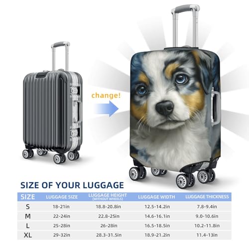Cute Shepherd Dog Elastic Travel Luggage Covers Dustproof Scratch-Resistant Suitcase Protector Fit 22-24 Inch4
