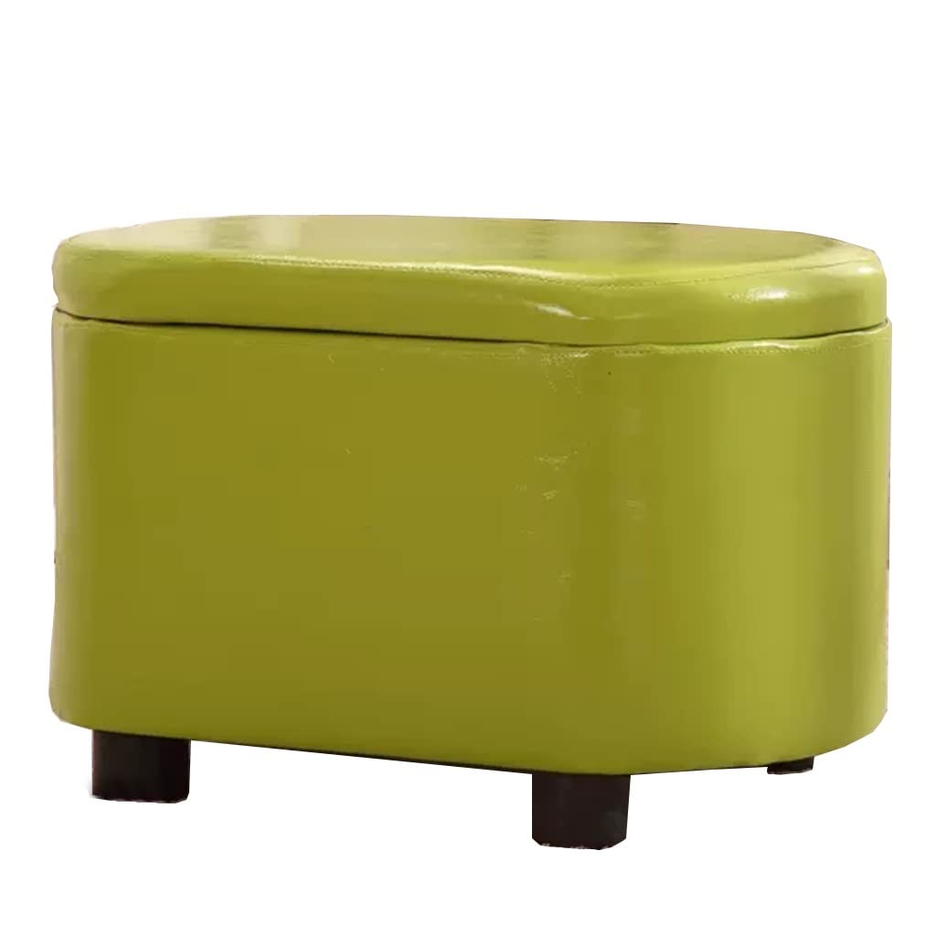 Banc empilé vert avec rangement pour optimiser un petit salon