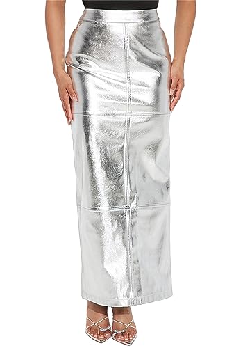 ミュージシャン STEALTH STELL'A TUXED SKIRT Electric Love Gunmetal Metallic Pleated Maxi Skirt – 12th Tribe