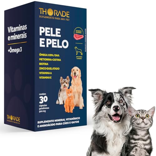 Suplemento Vitamínico para Pele e Pelo, Cães e Gatos, 30 Cápsulas Thorade
