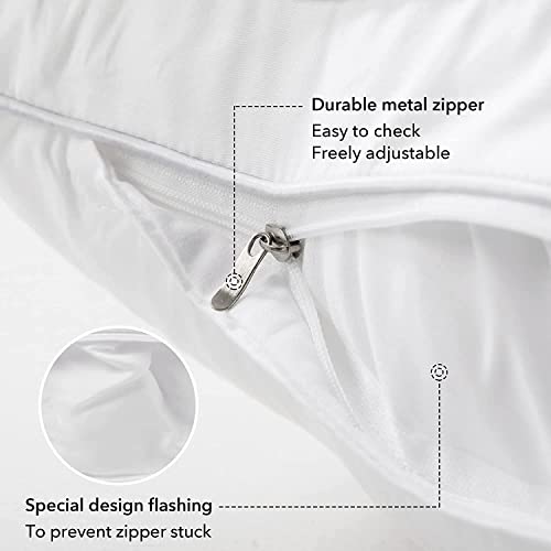 Image of FAVRIQ 26 x 26 Euro Pillow Inserts - 26 Inch Decorative Throw Pillows for Couch Bed Sofa with 100% Cotton Cover - Pack of 2