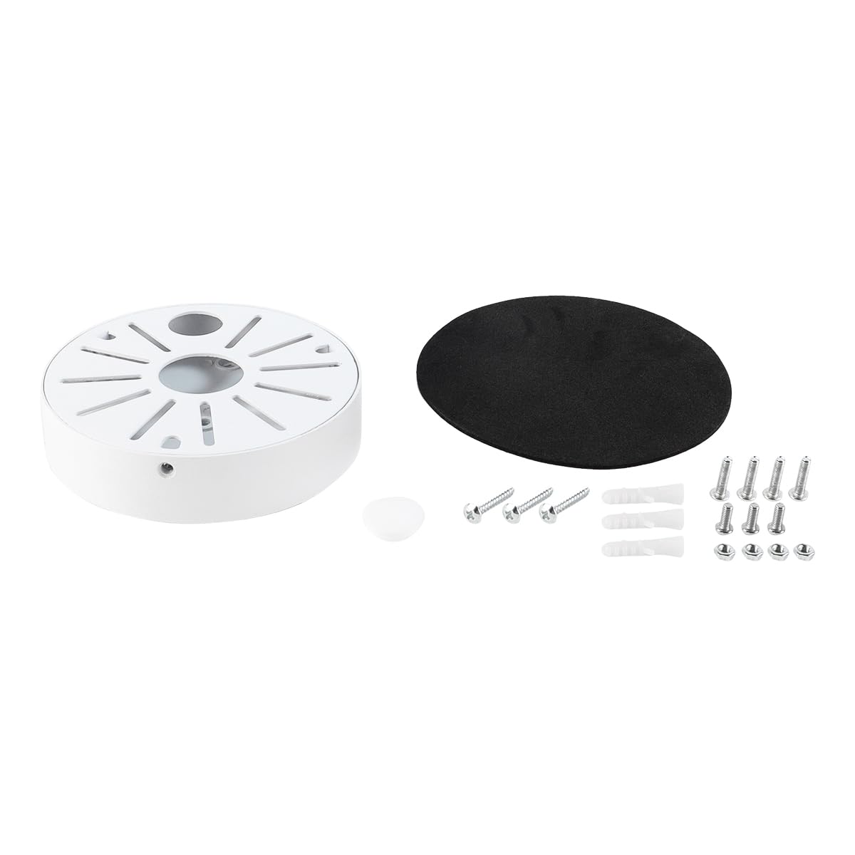 Enwye Aluminum Alloy Ceiling Mount Junction Box for 3.5 and 4.5 Inch Dome Cameras Hidden Wire Base