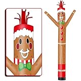 GOODENY 20FT Tall Gingerbread Man Inflatable Tube Man (18''Diameter) Wacky Wavy Dancing Guy for Outdoor Decoration Advertising Business Promotion - Christmas Theme (Blower Not Included)