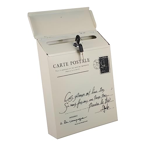 Yardenfun Cassetta Delle Lettere Serratura Vintage in Ferro, Cassetta Postale Da Parete Stile Rustico Per Suggerimenti e Giornali, Cassettina Chiave Per Uso Domestico