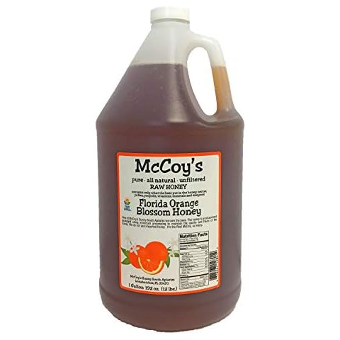 Raw Honey - Pure All Natural Unfiltered & Unpasteurized - McCoy's Honey Florida Orange Blossom Honey 1 Gallon Cover