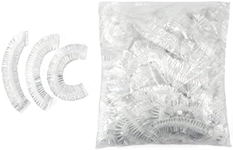 GCQQ Disposable Shower Caps,100PCS Elastic Plastic Shower Caps Hats for Spa, Home Use, Hotel,Hair Salon and Kitchen