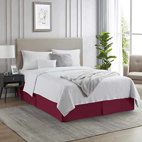 Image of Nestl Red Heaven Full Bed Skirt - Full Size Bed Skirt 14 Inch Drop - Brushed Microfiber Bed Skirts - Hotel Quality Pleated Bed Skirt - Shrinkage & Fade Resistant