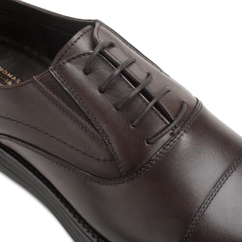 Image of Thomas Crick Genuine Leather Oxfords with Enhanced Comfort and Grip Lace -UP Shoes