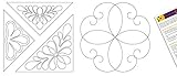 Quilting Stencils for Machine and Hand Quilting - Set of 2 Reusable Motif and Triangular Design Plastic Quilt Stencil for Borders, Background, Block Patterns, with Quilter's Guide
