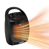 Portable Electric Space Heater for Indoor Use - 1500W/750W Ceramic Heater with Thermostat, Overheat and Tip-Over Protection, Quick Heating for Home, Office, Bedroom, Up to 200 Sq. Ft