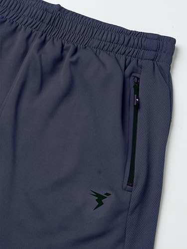 Image of TECHNOSPORT Men's Solid Slim Fit Techno Dry Trackpants Drawstring 2-Pocket Polyester Joggers for Gym Running Workout UPF50+ Anti Odour