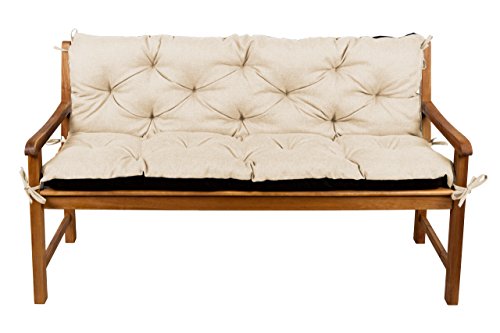Gutekissen Coussin de Banc Coussin de Banc Coussin d'assise + Dossier pour hamac Coussin de Jardin Law (100x50x50, Crème)