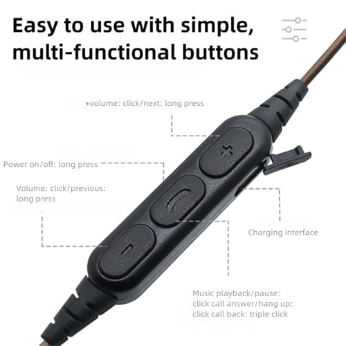 Control de volumen y micrófono en cable inalámbrico de 2 pines 0.78 mm Sunydog 2