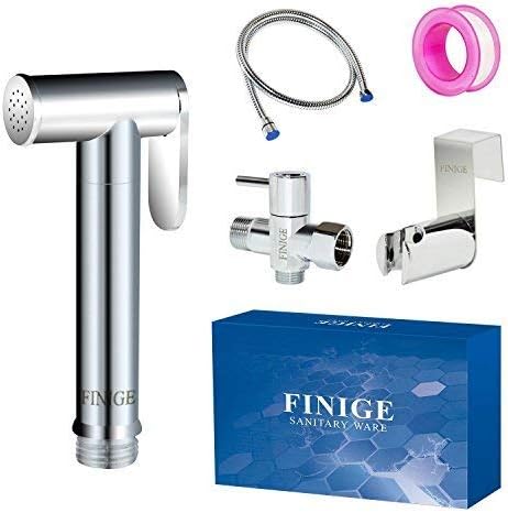 Premium Brass Handheld Bidet Sprayer for Toilet Cloth Diaper Sprayer (Two Ways to Mount) Portable Water Seat Bidet Attachment Bathroom Hand Shower Spray Kit for Self Cleaning Personal Hygiene