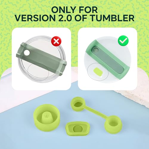 Stanley H2.0 Cup 40/30 oz Silicone Leak Proof Stopper Kit - Includes 2 Straw Cover Caps, 2 Square and 2 Round Stoppers - Thumbnail 5
