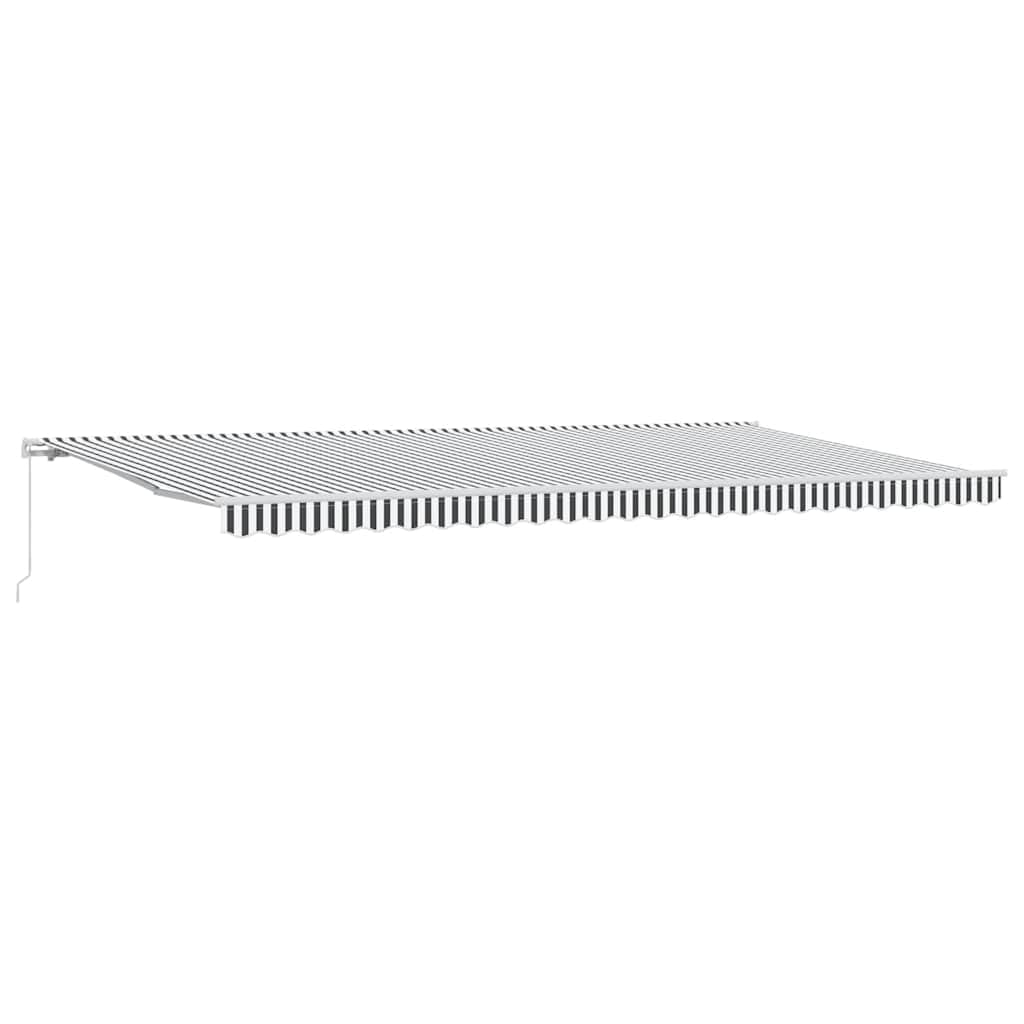 Auvent de terrasse 500x300 cm anthracite et blanc manuel avec cadre alu