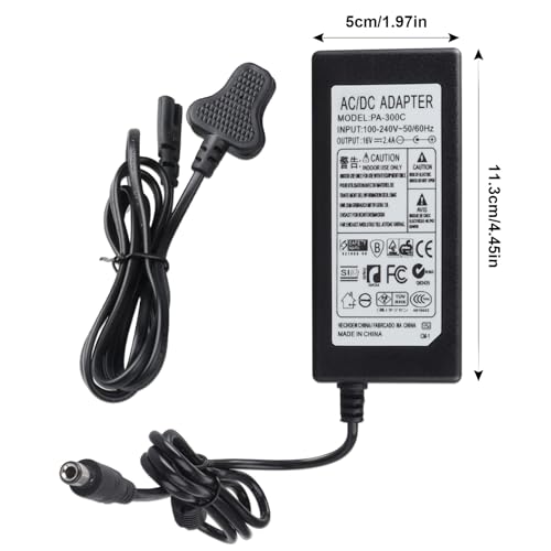 MXJFYY 16 V Netzteiladapter für Yamaha PSR S950 Keyboard Piano PA-300 PA300C PA-301 PSR-1000 PSR-2000 Motif-Rack PSR-S900 PSR-S750 PSR-S670 PSR-S500 PSR-1500 PSR-2100 PSR-3000 Ladekabel