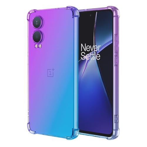 RankOne Funda para teléfono Adecuado para OnePlus Nord CE4 Lite 5G (6.67' Inches) Carcasa con Degradado de Color en Color de Silicona Transparente de TPU - Azul PúRpura