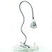 QUANS 5W 5x1W Cool White Clamp Clip on 19inch Flexible Gooseneck High Power LED Desk Table Sewing Study Work Bedside Reading Swing Arm Light Lamp,Ultra Bright Silver 110V US Plug