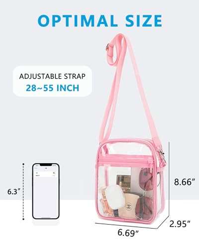 Clear Crossbody Bag, Stadium Approved Clear Purse Messenger Bag for Concerts Sports Events Festivals3
