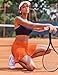 Ekouaer Tennis Skirts for Women Quick Dry Athletic Skort Lightweight Golf Skorts with Shorts Pocket Workout Pickleball Cheer Skirt,Orange M