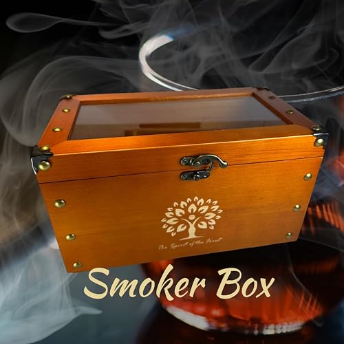 Cocktail Smoker Kit - Whiskey Smoker Kit with Smoking Gun, Food Tray and Wood Chips - 6 Flavors Included - Elegant All-In-One Smoker Box Kit for Perfect Drinks and Foods