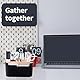 Alleshelfer Bambus Schreibtisch Organizer mit 5 Fächern für Büro, Desktop Stationery Storage Box Home Office Make Up Desktop Aufbewahrungsbox aus Holz für Stifte, Handy, Kosmetik Kleinteile Schwarz