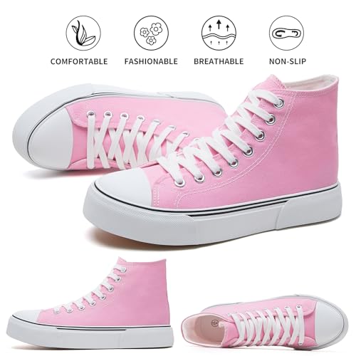 Image of hash bubbie High Top Canvas Sneakers Fashion Walking Shoes | high tops non slip on walking breathable casual comfortable lace up tennis shoes