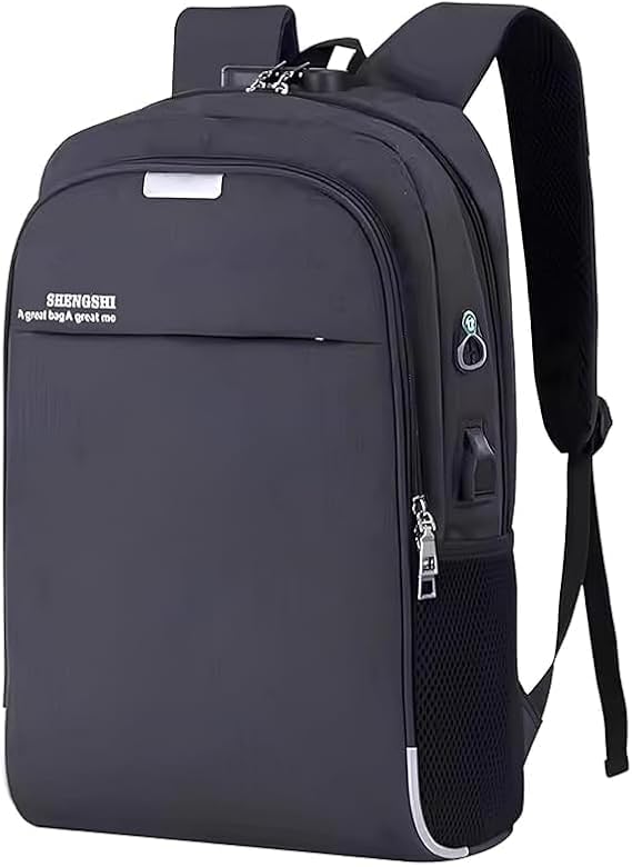 Mochila Executiva Notebook 15.6' c/Cadeado, saida USB, Resistente a Água, cor Preta, excelente para trabalho, estudo e lazer