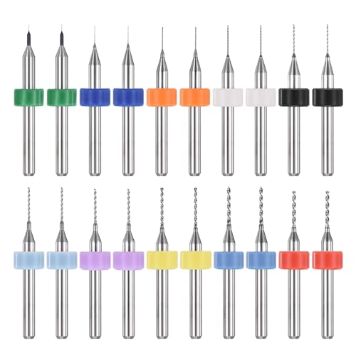 Image of PATIKIL 20Pcs 0.1mm-1mm Micro Drill Bits Set Carbide Tungsten Steel 135° Mini Small Bits Print Circuit Board Drilling Tool for CNC Engraving Precision Machinery