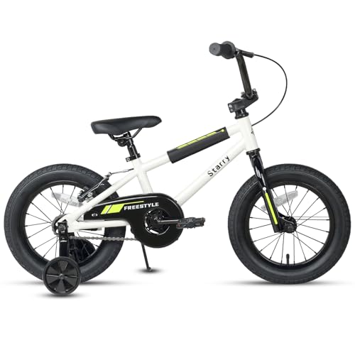 Image of 12 14 16 18 Inch Kids Bike BMX Style Bicycle with Training Wheels Coaster Brake for 2-10 Years Old Toddlers Boys Girls Multiple Colors