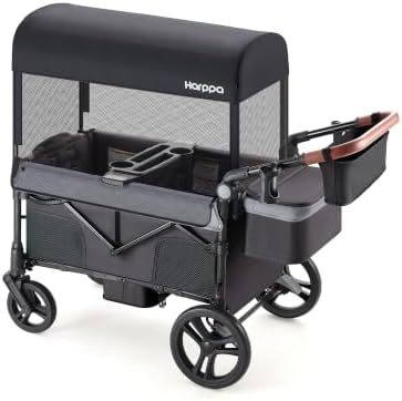 Harppa Remy Wagon Stroller for 2 Kids, 180Ibs Capacity with 2 Seater