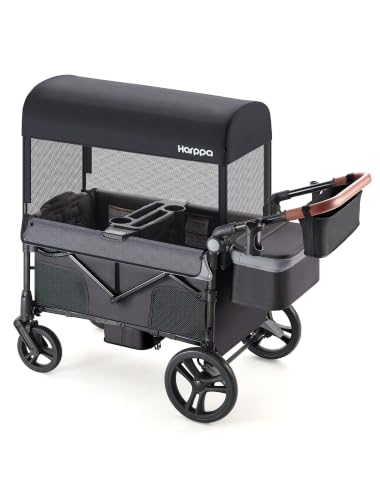 Harppa Remy Wagon Stroller for 2 Kids, 180Ibs Capacity with 2 Seater