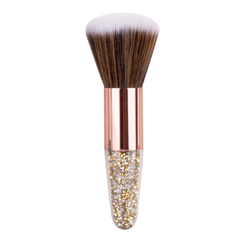 10Pcs Professional Candy-Colors Fluffy Powder Blush Brush Chubby Portable Seamless Cosmetic Beauty Tool for Make Up(C)