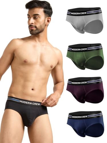 Image of Modern Crew CoolSense Cotton Briefs for Men| Super Combed Cotton with Stretch, Stay 3 Degrees Cool & Fresh, Anti-Bacterial| Microfiber Waistband