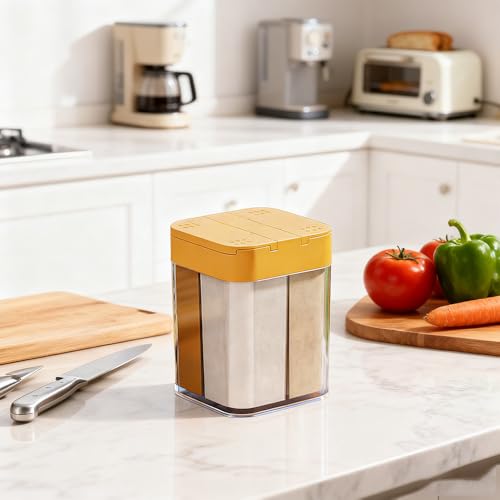 Komoke 4-in-1 Gewürzstreuer Camping – Salz, Pfeffer, Zucker & Chimichurri Gewürzmischung | Dichter Gewürzorganizer für Campingküche, Grillen & Outdoor | Campingzubehör