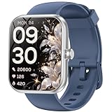 Smart Watches, 1.83' Large HD Touchscreen, Bluetooth Calls/Notifications, IP68 Waterproof, 120+ Sports Modes, 24/7 Heart Rate Sleep Tracking, Fitness Watch for iPhone Android iOS Smartphones (Blue)