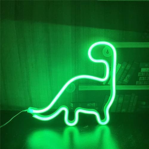 QiaoFei Dinosaur Neon Sign Night Light for Kids Gifts LED Signs Dino Lamp Wall Decor Bedroom Decorations Home Party Holiday Table Signs