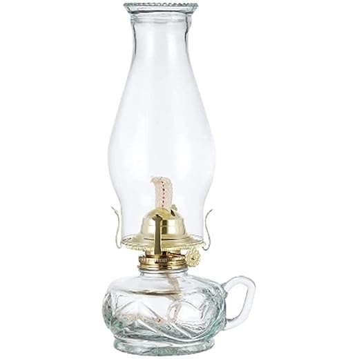 UimimiU Glas kerosin oljelampa vintage fotogen lampa glas lampskärm oljelampa dekoration bord ljus med lampwick orkan lampa inomhus häst olja lykta paraffin värmare hembelysning dekoration
