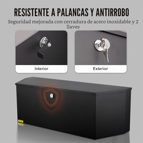 Miniatura 5 de Vevor Caja De Herramientas Para Remolque Caja De Herramientas 914 X 305 X 305 Mm Para Remolque De Acero Al Carbono Resistente Con Cerradura Y Llaves Resistente A La Intemperie Para Mudanzas