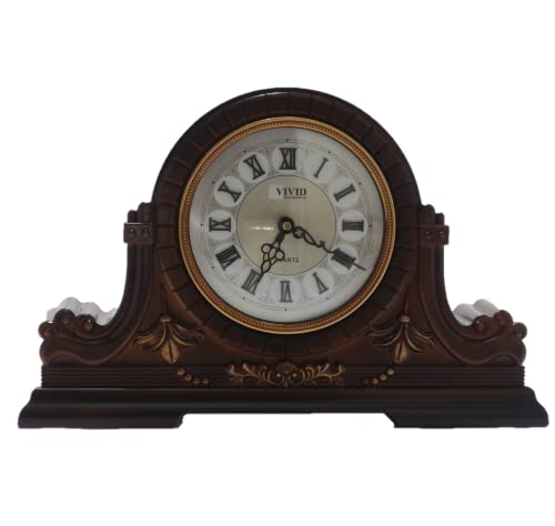 Vivid Decoration Mantel Table Clock I Antique Old World Clock, (Walnut) #TOP5