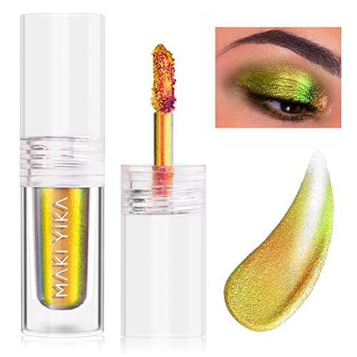MAKI YIKA Gold Glitter Liquid Eyeshadow Metallic Color Shifting Eye Shadow