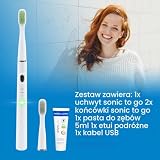 Emmi-dent Sonic to Go bezprzewodowa szczoteczka do zębów, podróżna, z czasem pracy 25 dni, elektryczna szczoteczka do zębów z 3 trybami czyszczenia, 20 000 drgań na minutę, podróżna szczoteczka do