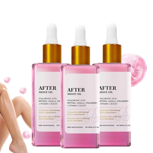 Aceite Para Después Del Afeitado De Fresa Y Vainilla Para Una Piel Suave, Para Aliviar Las Quemaduras De La Cuchilla De Afeitar, Prevenir Los Pelos Encarnados Y La Sequedad. (3pcs)