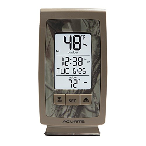 AcuRite Digital Indoor/Outdoor Thermometer with Intelli-Time Clock (Green/Camo) AcuRite Digital Indoor/Outdoor Thermometer with Intelli-Time Clock (Green/Camo)