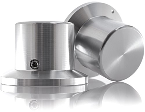Poti-Knopf Alu 38x26x26 Audio Drehknopf Aluminium massiv Silber 6mm Potentiometer Knopf Alu-Knopf
