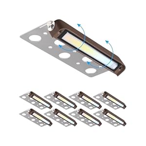 LEONLITE 8-Pack Premium Series 5CCT 7 Inch LED Hardscape Lighting Swivel, 2200K/2700K/3000K/4000K/5000K Selectable, Retaining Wall Light Low Voltage, 12V Paver Light, 4.5W Outdoor Step Light, ETL